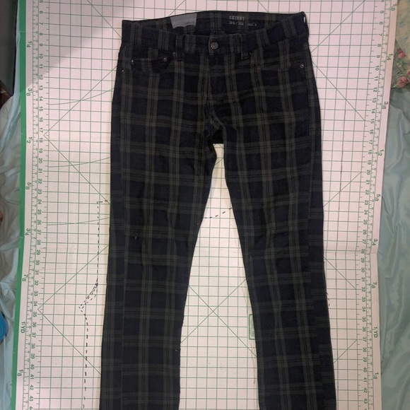 plaid stretch pants